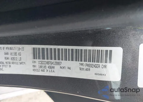 2016 Chrysler 200 Limited from USA, damaged, VIN 1C3CCCAB7GN129957